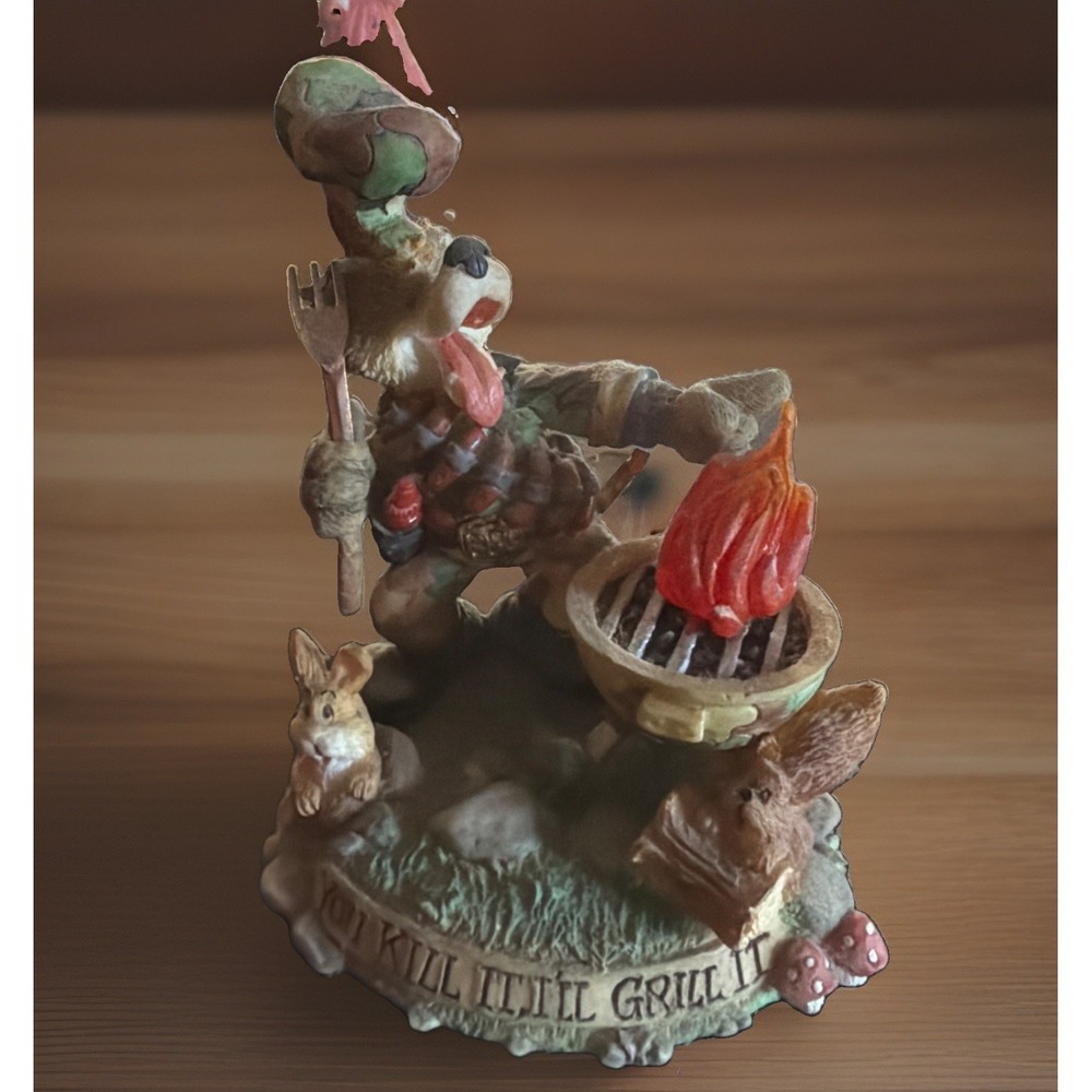 1997 Enesco Moose Creek Crossing 'You Kill It, I'll Grill It' Figurine #293199